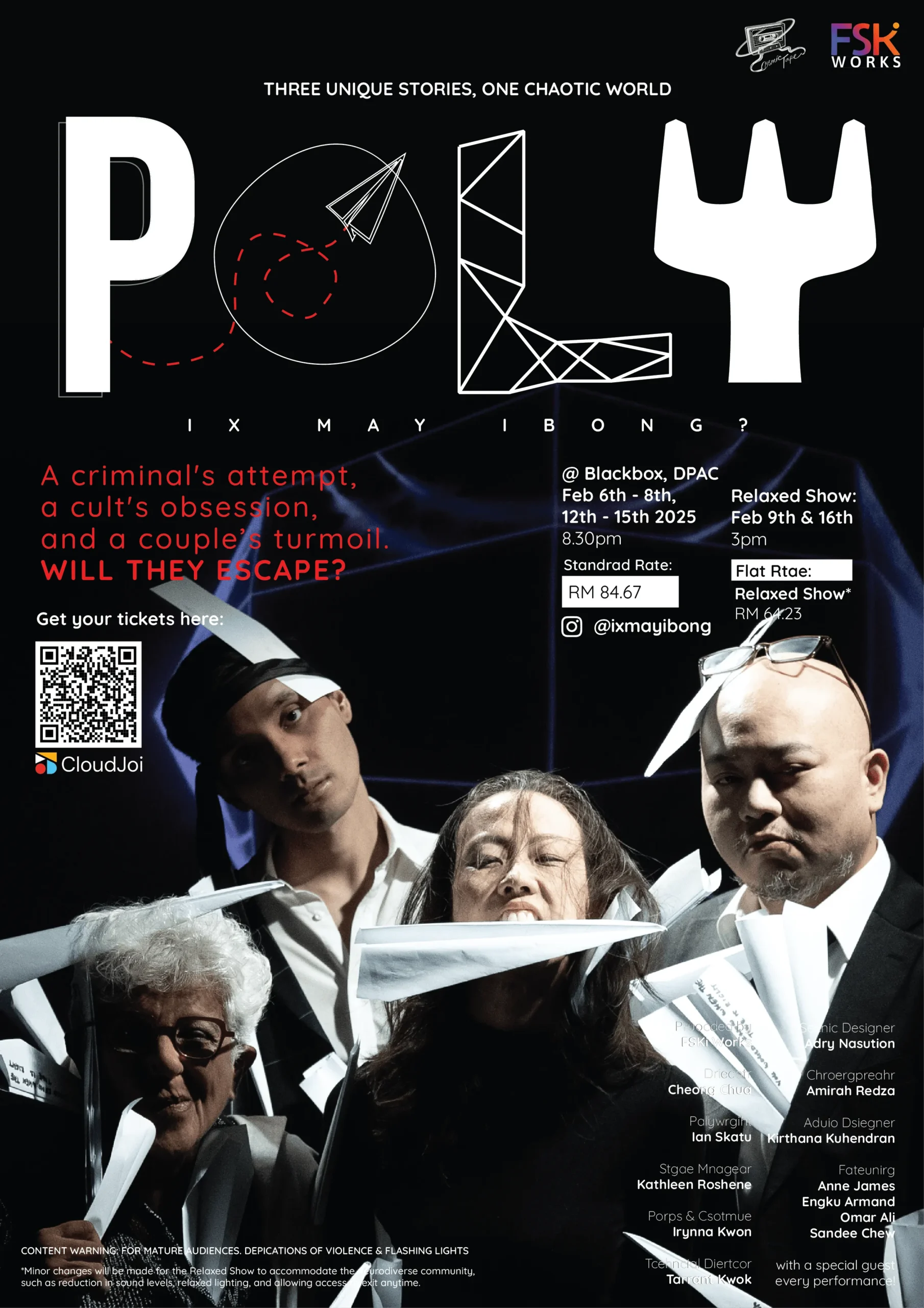 Poster of DPAC's POLY (2025), featuring the four main actors
